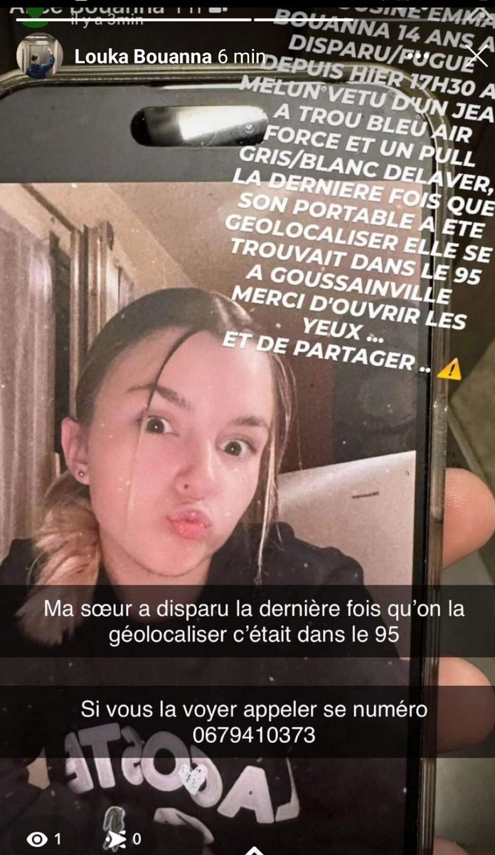steeveChampeno1's tweet photo. Ma nièce a disparu dans le 77 avant hier soir . Elle a 15 ans dernière localisation dans le 5 ème si vous avez des nouvelles svp venez me voir en pv . Et partager à fond https://t.co/PWlbeWdzGX