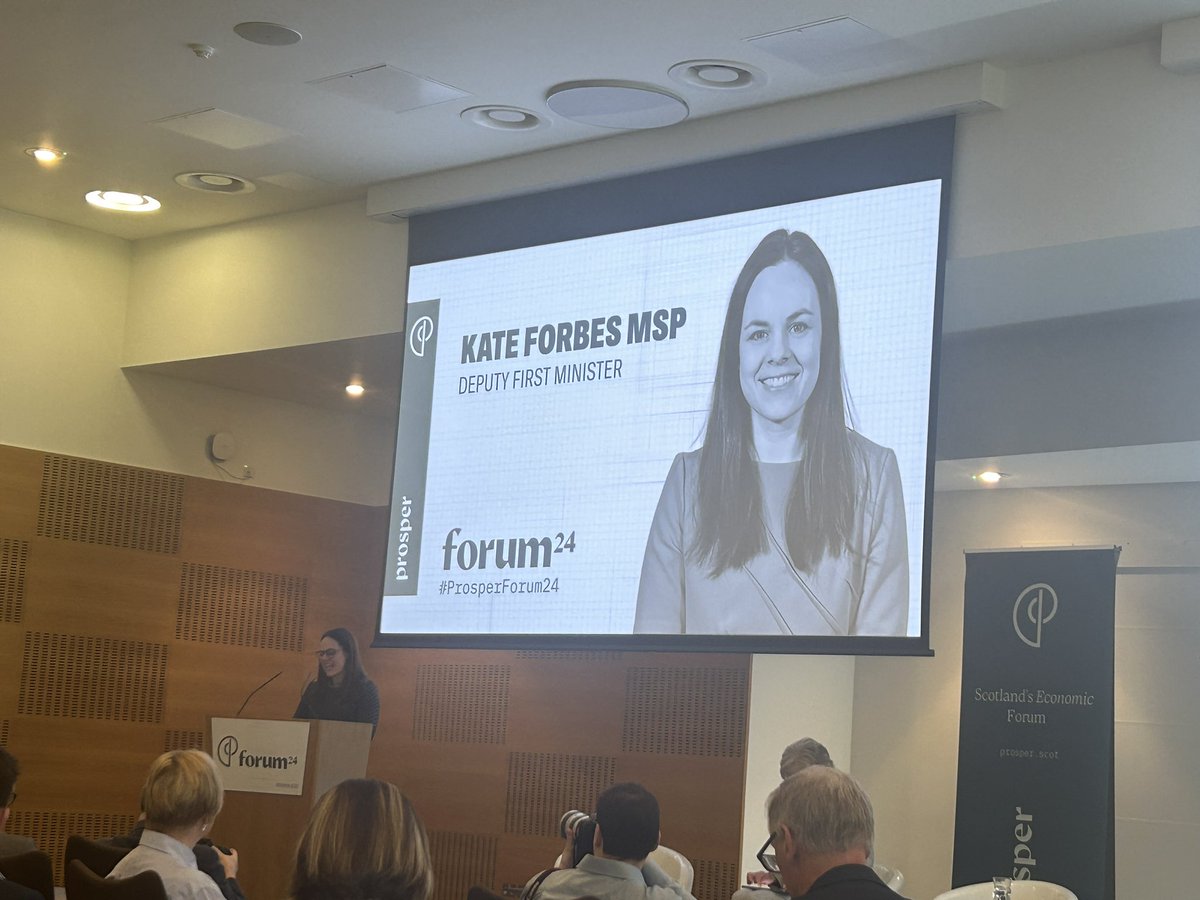 Public, private and third sector partnerships are key to Scotland’s current and future success says @_KateForbes, potential is enormous and we need to capitalise now to celebrate success in 10 years, SG believes Scotland is open for business #prosperforum24