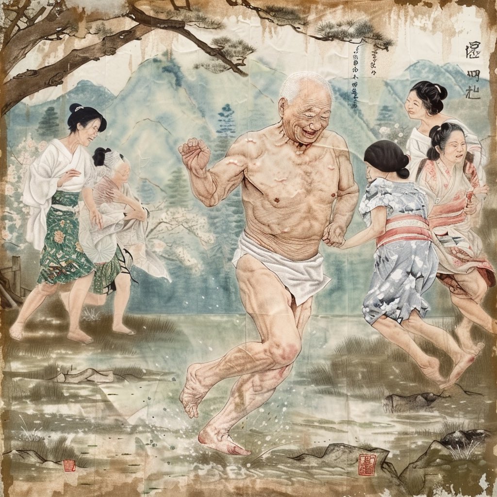 AItojidesu's tweet photo. 変態ってのは、どの時代にもいるものなんだなぁ

#後世に語り継がれた伝説の変態たち
#どの時代でも変態の基本スタイルは白パン一丁
#時代がどう移ろうが変態は湧いてく��
#ai #ai画像　#生成ai https://t.co/TBkPZfqo7g