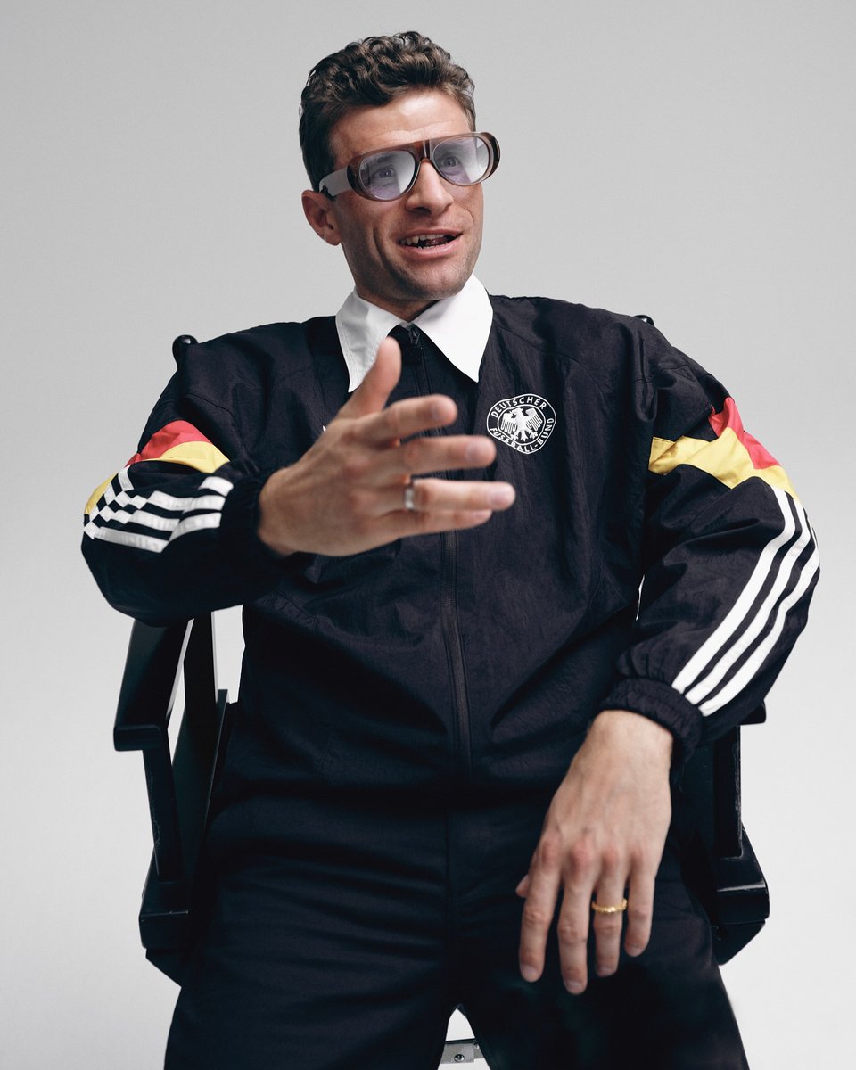 Thomas Müller styled as a cowboy for a new adidas shoot.