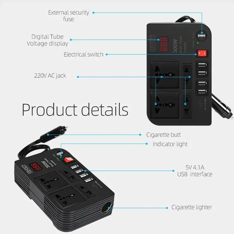 ChandaCollecti3's tweet photo. 300W Power Inverter DC 12V to AC 220V Car Power Inverter with 4 AC Outlets 4 USB Ports.  Has a cigarette Lighter 
Ksh 3999
 WhatsApp or call 0712924529 for inquiries, orders and deliveries. https://t.co/f6iNzHsHVo