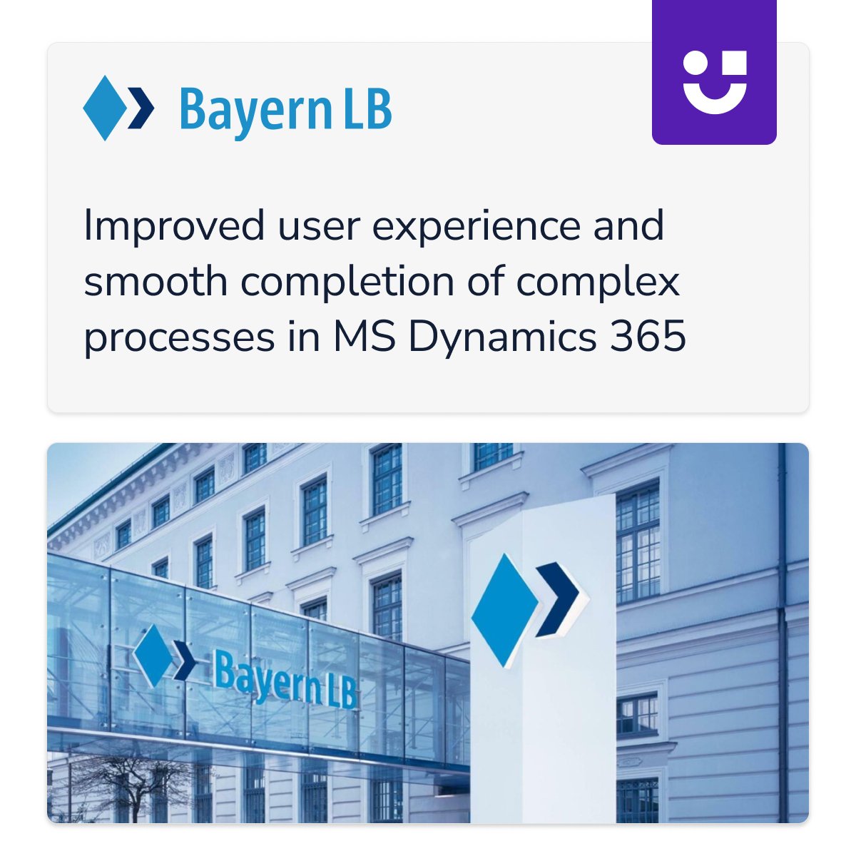 Discover how Userlane helped <a href="/BayernLB/">BayernLB</a>, a streamlined specialized bank, achieve a 70% increase in #efficiency and ensure the faster completion of time-critical and complex processes within #MicrosoftDynamics365: bit.ly/4e0xlVE #banking #saas