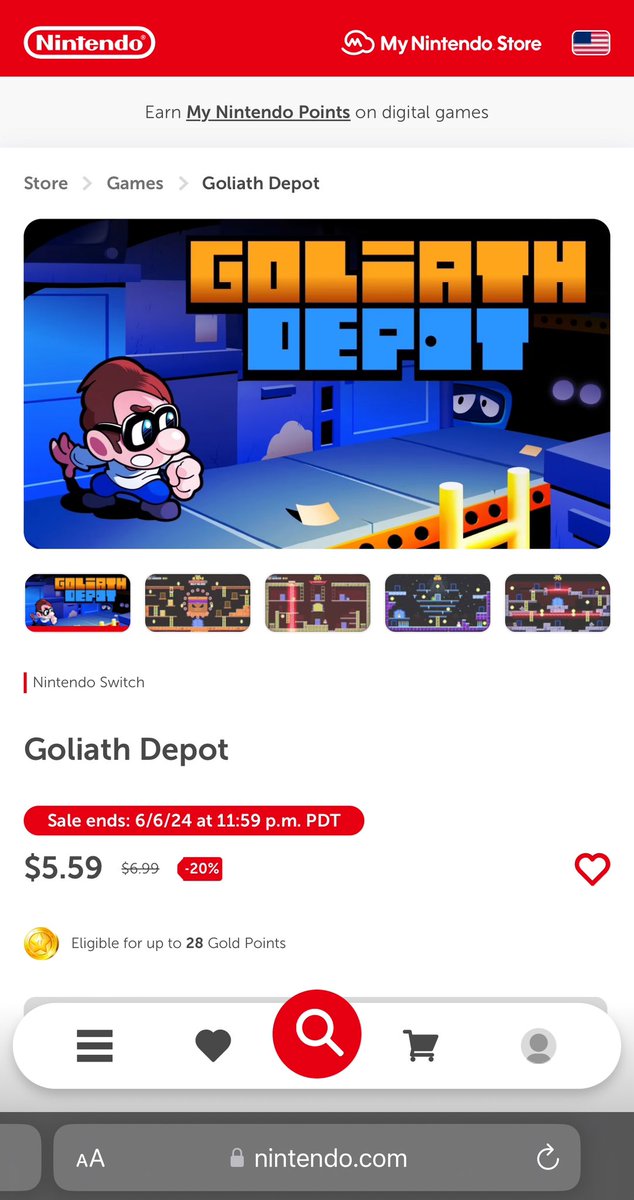 Happy launch day to this gem on Switch today! 🎉 

Was this an actual midnight launch?? Cuz it’s available now!?

Arcade fans, those who enjoy kicking things, door and/or doorknob connoisseurs, achievement hunters, everyone, go pick up #GoliathDepot for a cool $5.59 👇🏽