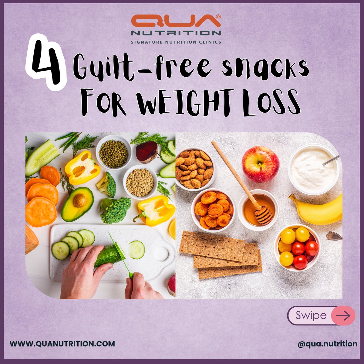 QUANutrition's tweet photo. Craving a snack? Try these 4 guilt-free options for weight loss: Roasted Makhana, Chickpea Chaat, Sprout Salsa, and Corn Chaat. Healthy and delicious! ๐ฅโจ
#HealthySnacks #WeightLossJourney #NutritionTips #GuiltFreeSnacking #HealthyEating #QUANutrition #FitnessGoals #SnackSmart https://t.co/Nwc2qx30gE