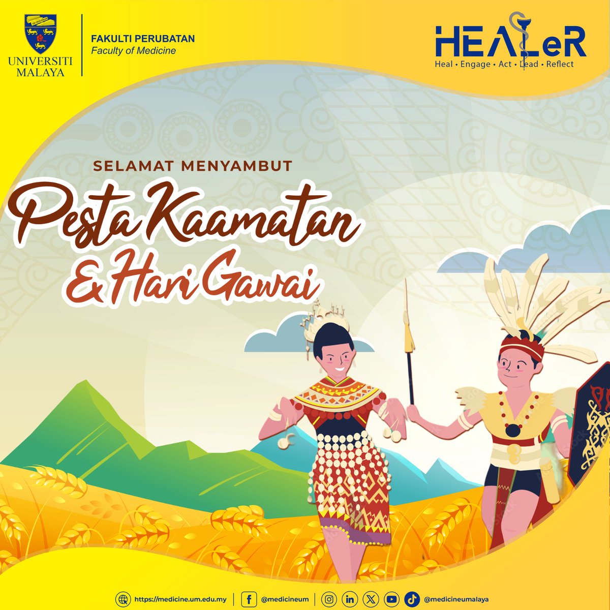 Fakulti Perubatan Universiti Malaya mengucapkan Selamat Hari Gawai dan Pesta Kaamatan kepada semua yang meraikan. Semoga perayaan ini membawa rahmat, kesejahteraan dan kebahagiaan kepada kita semua.🌾🎉

#Fomum
#medicinemusic
#universitimalaya
#homeofthebright
#landofthebrave