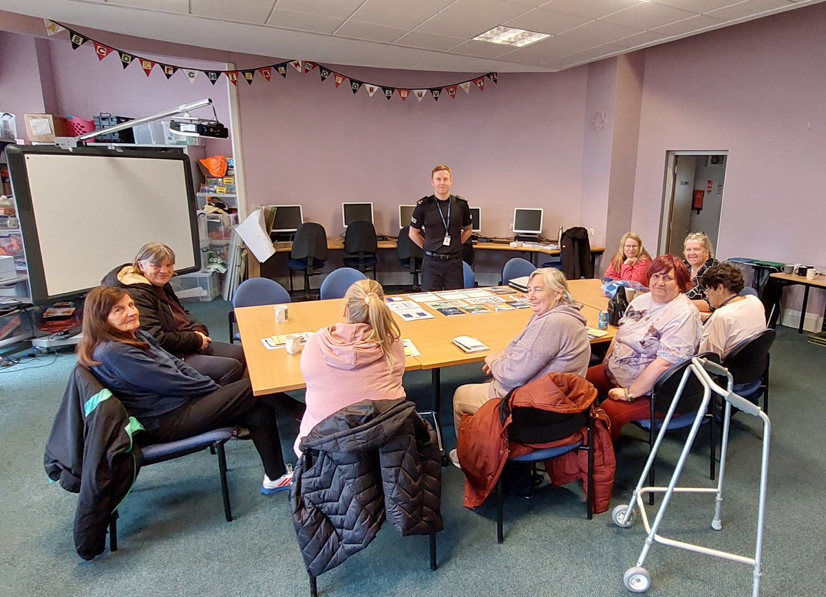 Yesterday our Prevention & Intervention Officer attended Maybole Library to provide a scam awareness session to Maybole Women's Group.  Positive discussions were had & prevention packs were provided too.  
#ShutOutScammers
#TakeFive
#StopChallengeProtect
#SaferCommunities