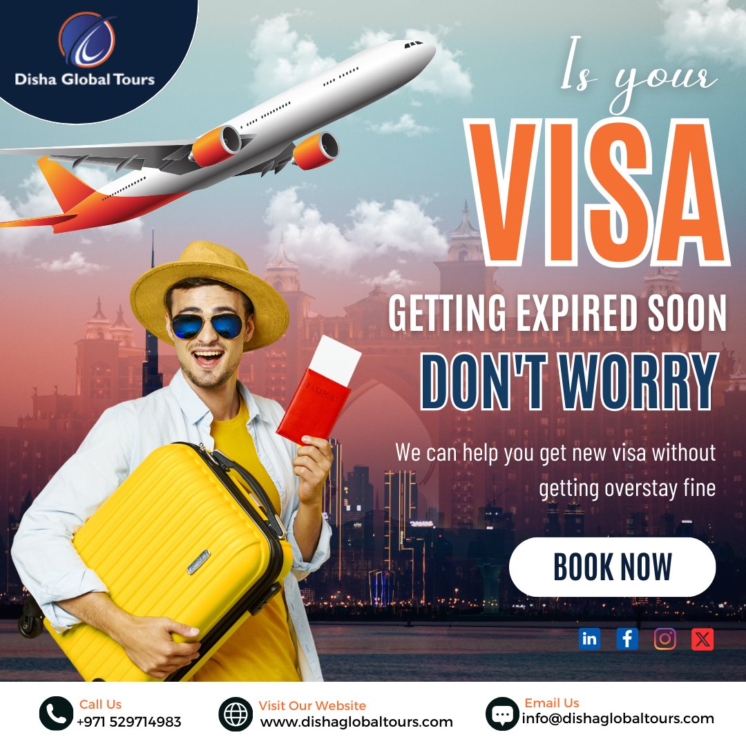dishaglobal's tweet image. Is Your Visa Getting Expired Soon Don&apos;t Worry   We can help you get new visa without getting overstay fine

🌐dishaglobaltours.com

#dishaglobaltours #dubaivisa #multipleentry #exploredubai #visaservices #traveleasy #dubaitrip #visitdubai #travelvisa #applynow