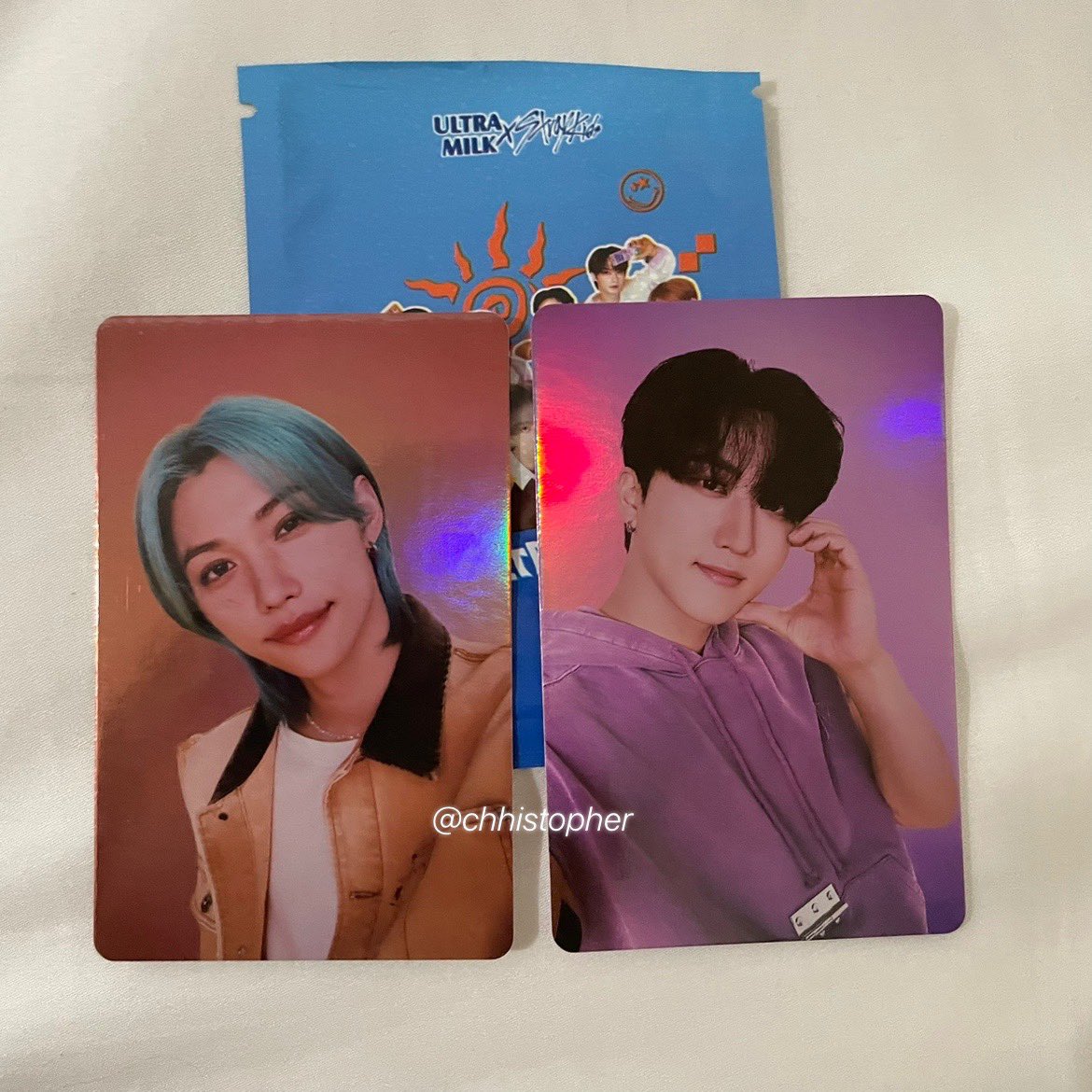 chhistopher's tweet photo. wtt skz x ultramilk round 2 photocard

have: felix, changbin
want: hyunjin

✅ cod bekasi area
✅ co shopee, req shopee video https://t.co/T8zfO1dPcL