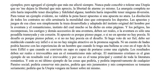 eraser's tweet photo. Nunca pude concebir o tolerar una Utopía que no 'me dejara la libertad que más aprecio, la libertad de atarme yo mismo. ...
#twittsofia
Chesterton VII. LA ETERNA REVOLUCIÓN. Ortodoxia
#dEDUD #dDESC https://t.co/bihOyIut4d https://t.co/OBufmvxi66