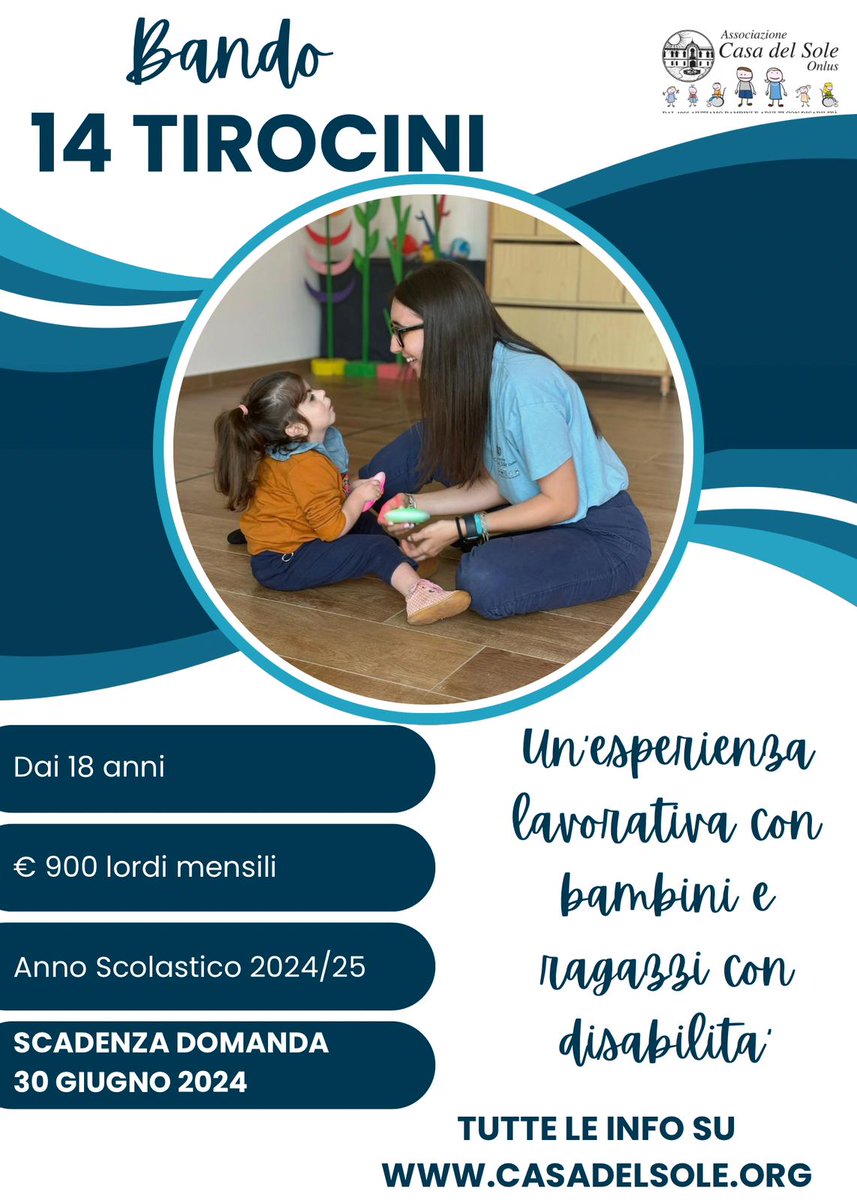 La Casa del Sole seleziona 14 persone dai 18 anni interessate a vivere un’esperienza lavorativa unica ed irripetibile con i nostri bambini e ragazzi

‼️ Scadenza domanda 30 giugno 2024

Tutte le info su casadelsole.org