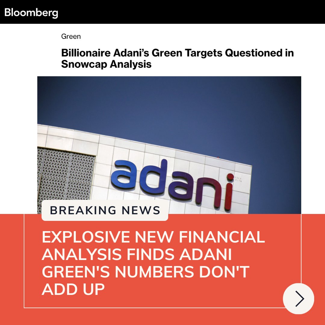 Activist investors SnowCap took a close look at
@AdaniGreen. Here’s what they found…  

bloomberg.com/news/articles/…