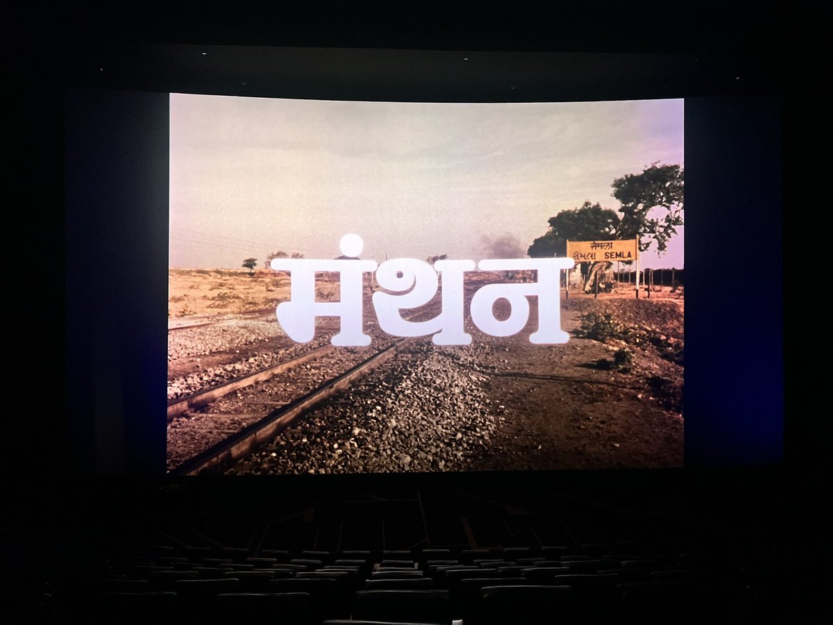 Just checked “Manthan”on the big screen the way it should be seen in theatres… releases on Saturday 1st June just added Ranchi the first full fledged Restored film to release all over India in 51 cities and 101 cinemas…