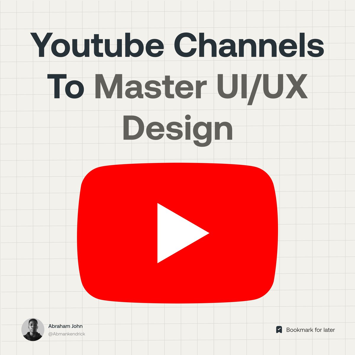 Abmankendrick's tweet photo. UI/UX Designers, here are YouTube channels to master UI/UX design for free

Bookmark it for later 💜

Thread 🧵 https://t.co/iGue5iRG6Y