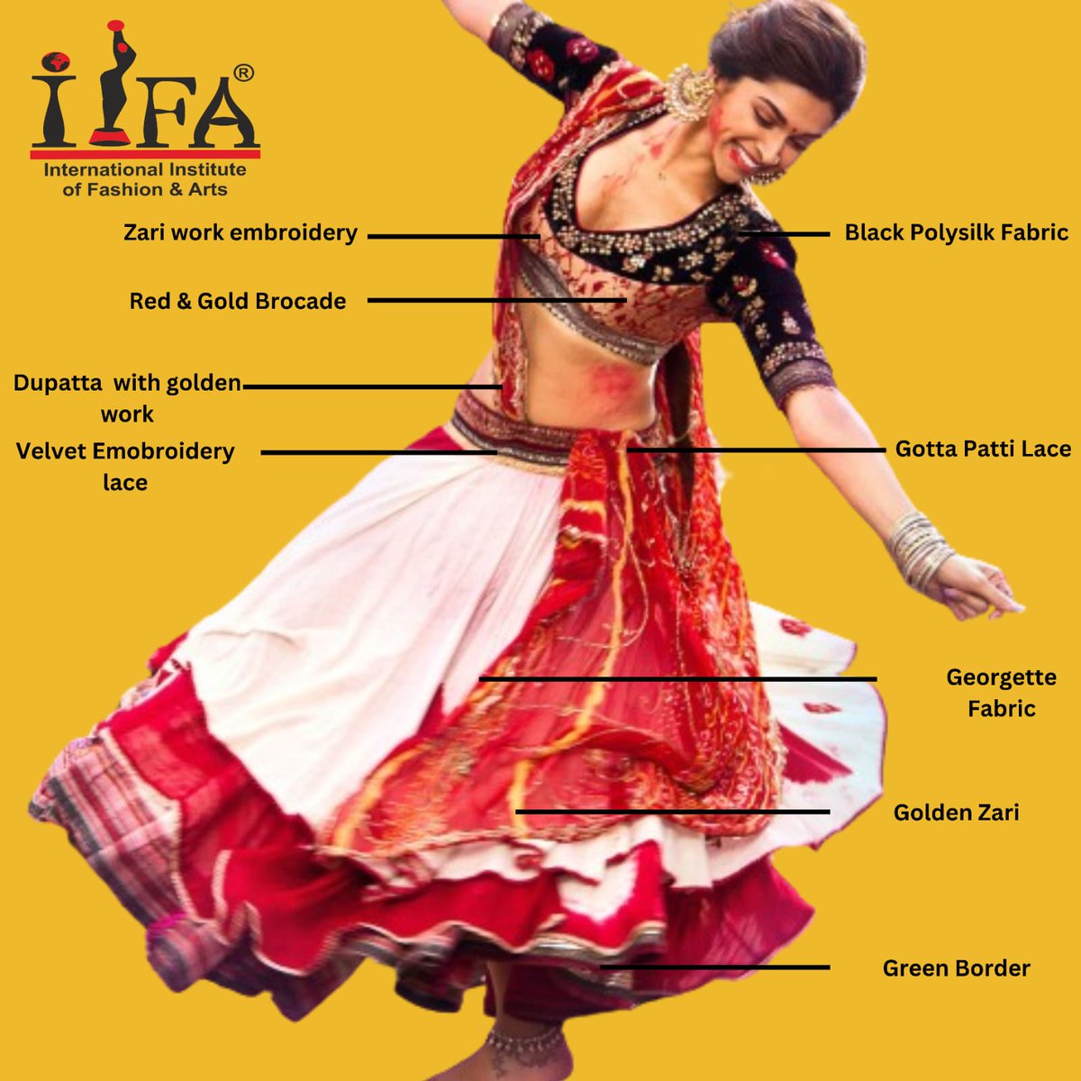 Let's decode the Deepika's gharchola ghangra choli from Raamleela❤️
#iifa #proudtobeaniifaite #designercourses #fashiondesigning #interiordsigning #jewellerydesigning #textiledesigning #eventmanagement #journalism #masscommunication #careergoals #careercourses