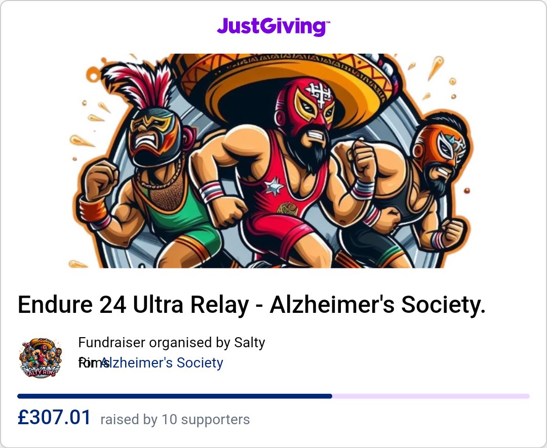 daniel_nikel's tweet photo. Hoping to raise money for Alzheimers Society this year while running around a park dressed as mexican wrestlers. I am not sure anything here is linked specifically other than keeping fit is one step you can take to improve your life, if you have an opportunity to help then do it! https://t.co/EZWrSMvhrd