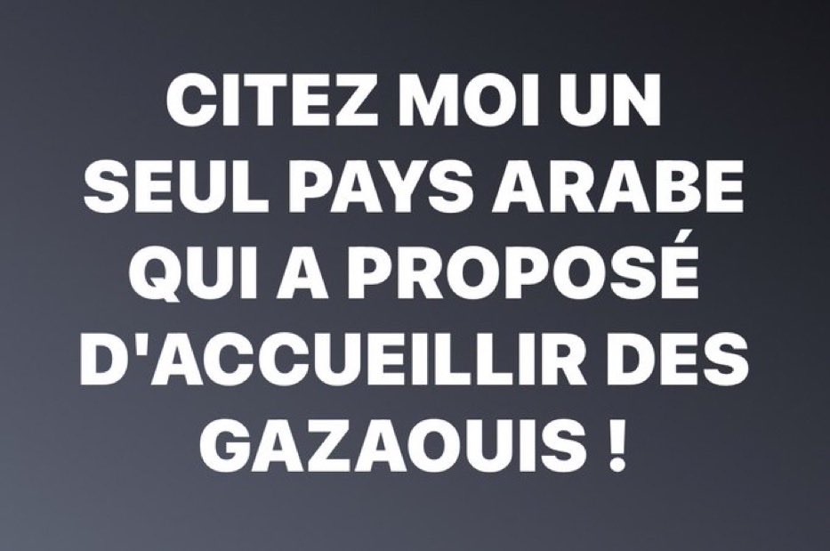 Pourquoi aucun pays musulman ne veut accueillir les palestiniens de Gaza ?? À votre avis ?? 

Parce que partout où vont les palestiniens, ils amènent la guerre et la misère .. ( Liban, Jordanie par ex .. )