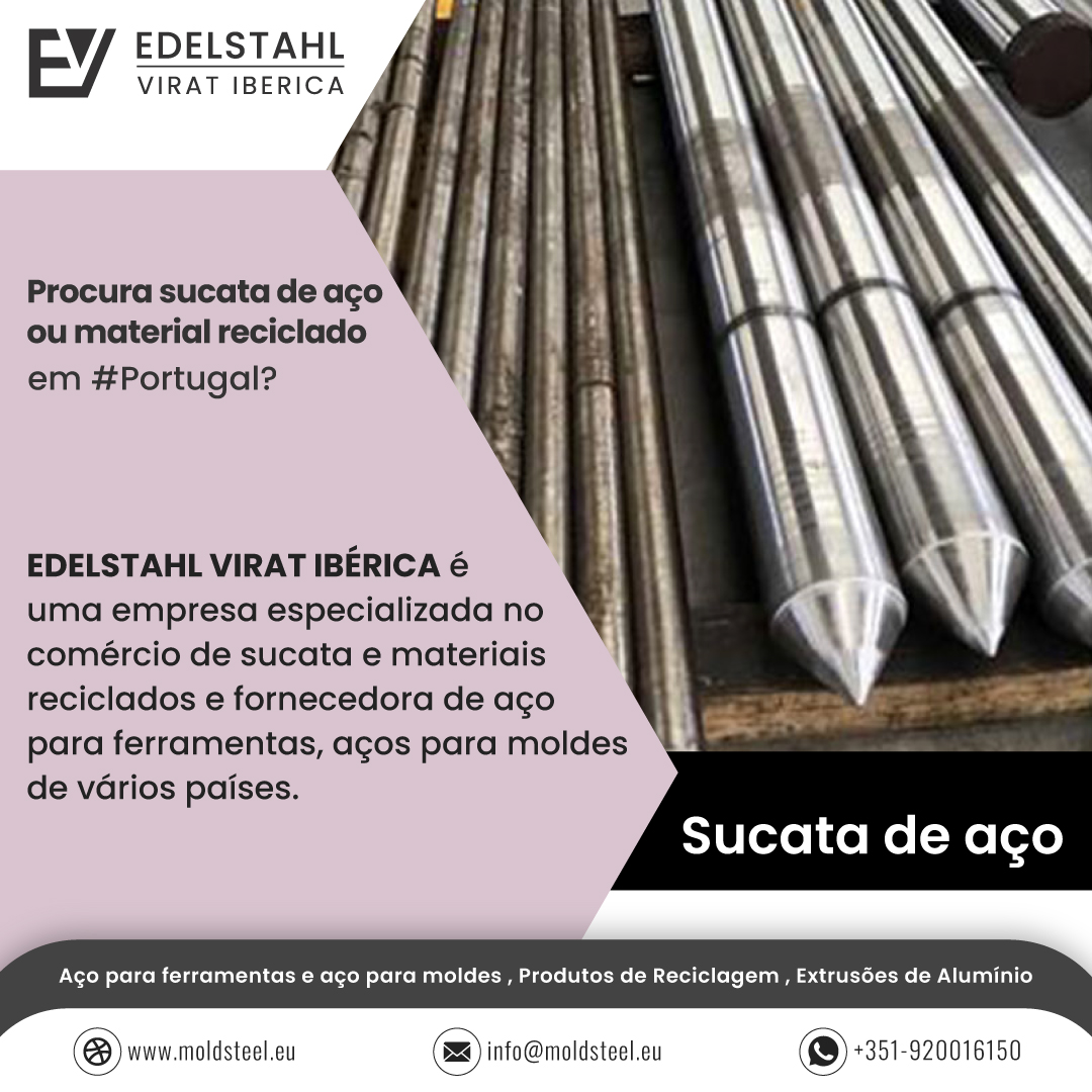 EDELSTAHL VIRAT IBERICA on Google: posts.gle/gY6dhV EDELSTAHL VIRAT IBÉRICA em #Portugal Um importador emergente - exportador, fornecedor de aço para ferramentas, aços para moldes de vários países. PARA SABER MAIS >>
moldsteel.eu/recycling-prod…
Chat WhatsApp: +351-920016150
