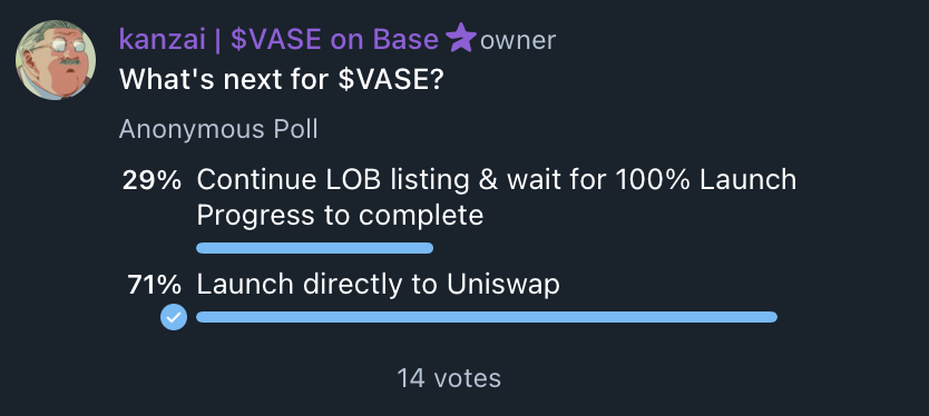 vase_base's tweet photo. Vasers please head to $VASE TG and cast your vote: https://t.co/hayzJijbuj