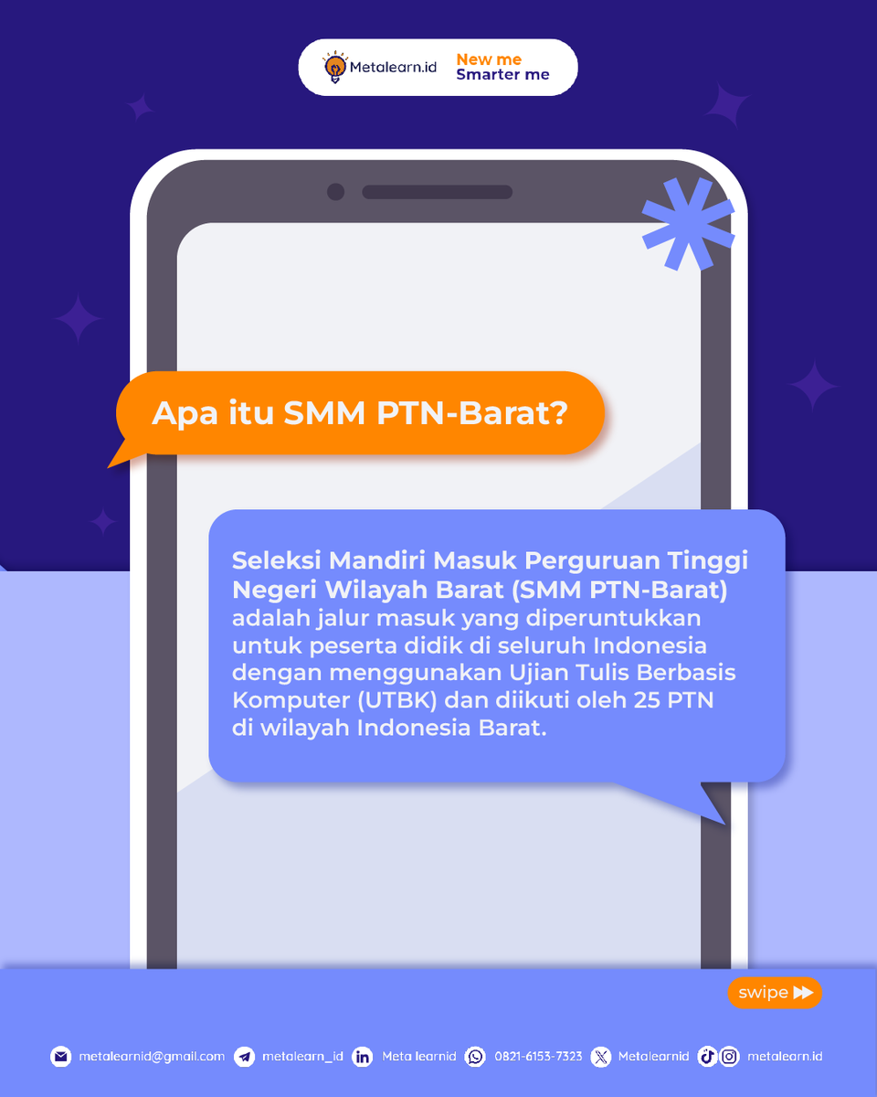 Metalearnid's tweet photo. Halo Sobat Meta🙌🤩

Siapa yang lagi siap-siap ikutan SMMPTN Barat? Sobat Meta, ada panduan lengkap nih buat kalian! Mulai dari seleksi, jadwal, sampai daftar perguruan tingginya. Jadi, jangan sampai ketinggalan ya! 💪

#Metalearn #SMMPTN2024 #SMMPTNBarat #KuliahJadiMudah#PTN https://t.co/iQBd3cq2NO