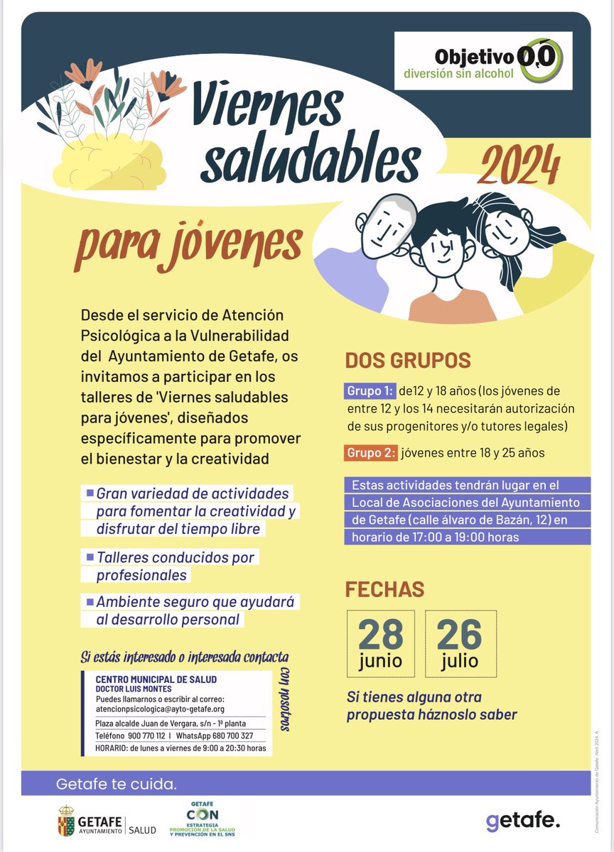 Si tienes entre 12 y 17 años o entre 18 y 25 años mañana 31 de mayo te esperamos, anímate y participa! ➡️Toda la información y próximas fechas en el cartel de la publicación #objetivo00 #diversionsinalcohol