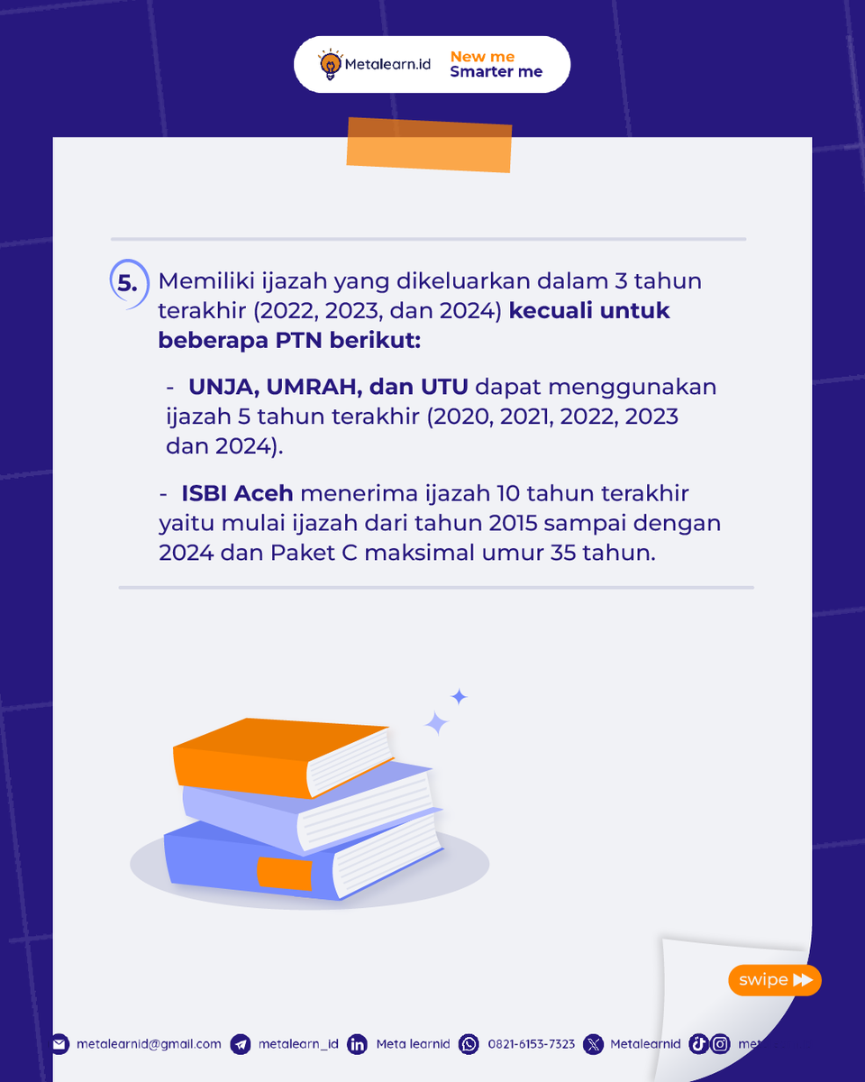 Metalearnid's tweet photo. Halo Sobat Meta🙌🤩

Siapa yang lagi siap-siap ikutan SMMPTN Barat? Sobat Meta, ada panduan lengkap nih buat kalian! Mulai dari seleksi, jadwal, sampai daftar perguruan tingginya. Jadi, jangan sampai ketinggalan ya! 💪

#Metalearn #SMMPTN2024 #SMMPTNBarat #KuliahJadiMudah#PTN https://t.co/iQBd3cq2NO