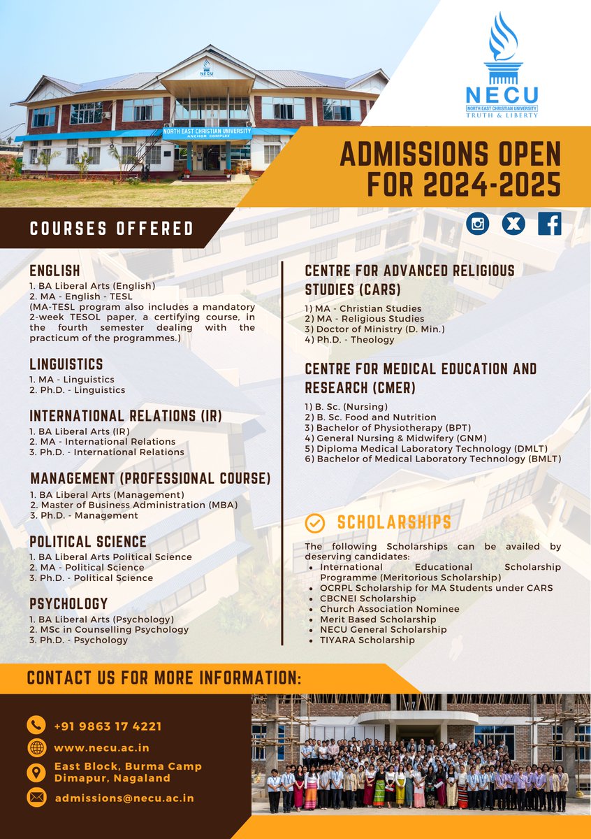 Admissions Open for 2024 entry