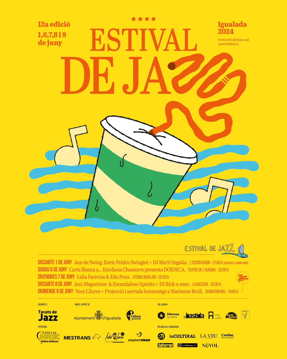 elsmillfestjazz's tweet photo. 5è MILLOR FESTI ✌🏻✌🏻✌🏻✌🏻✌🏻✌🏻

L'Estival s'ho val! Méstival que hi vagis!
Estivaldrà la pena! El millor f-estival! Etc.

📍IGUALADA
📆 1, 6-9 de Juny. https://t.co/L1U6lpgTEM
