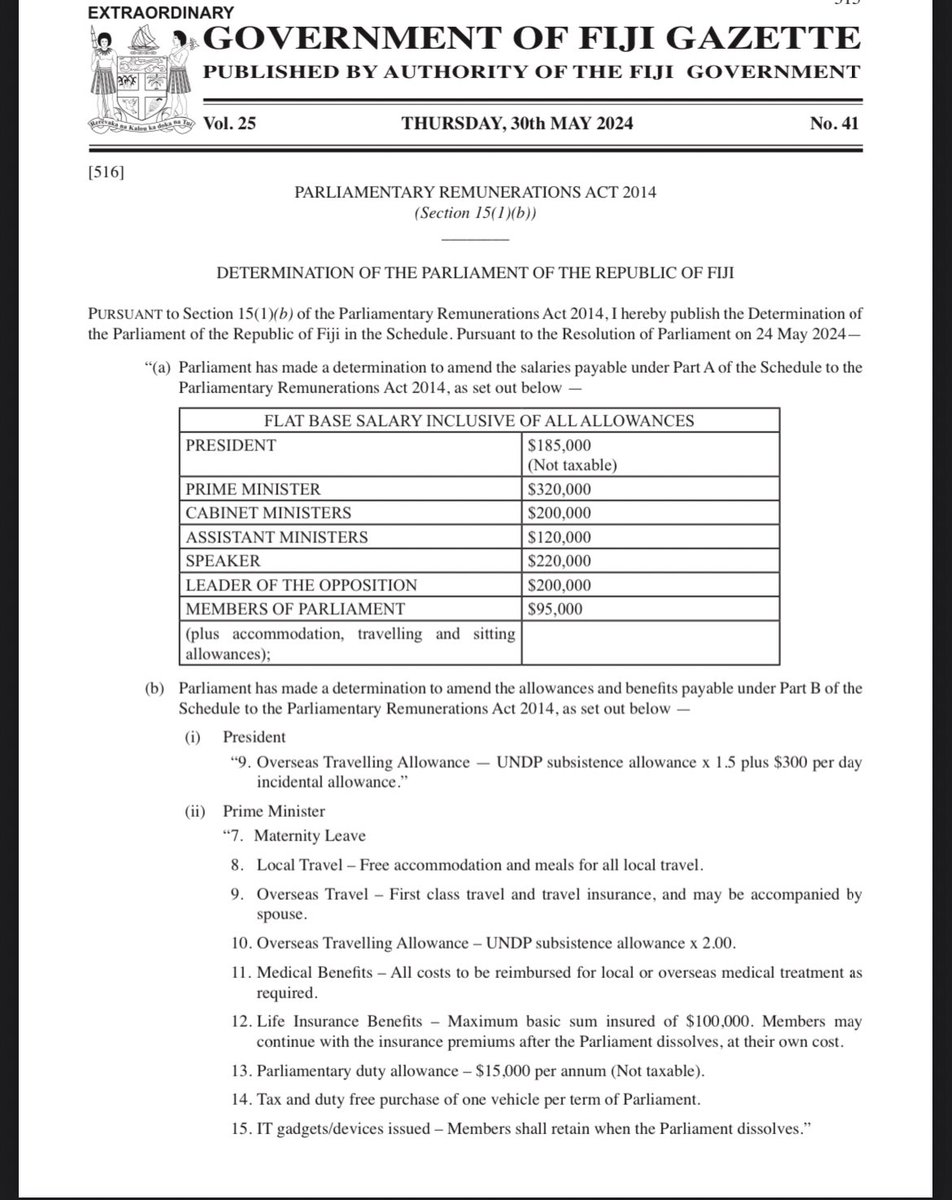 Roshikadeo's tweet photo. Through an extraordinary gazette notification the new salaries and other benefits have been brought into effect 😳 Contrary to @slrabuka and @LyndaTabuya saying that a bill will be put forward and consultations will happen before it is brought into effect!! https://t.co/AB3IRAfgAF