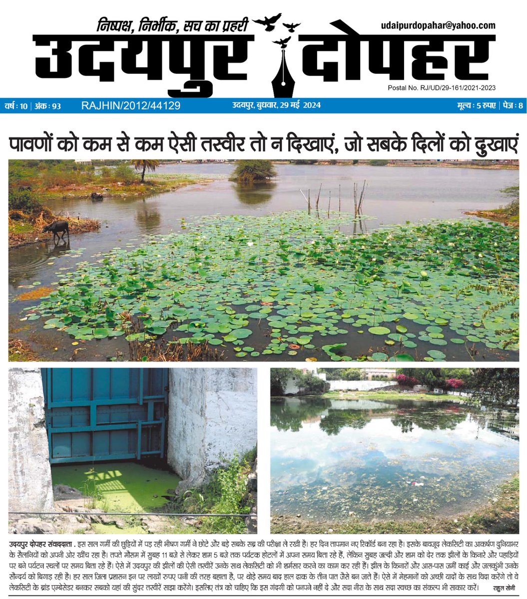#उदयपुर #प्रमुख #खबरें #उदयपुरदोपहर #राजस्थान #News #UdaipurDopahar #Udaipur #rajasthan #tourist #destination #lake #unclean #water #tourism #dampner