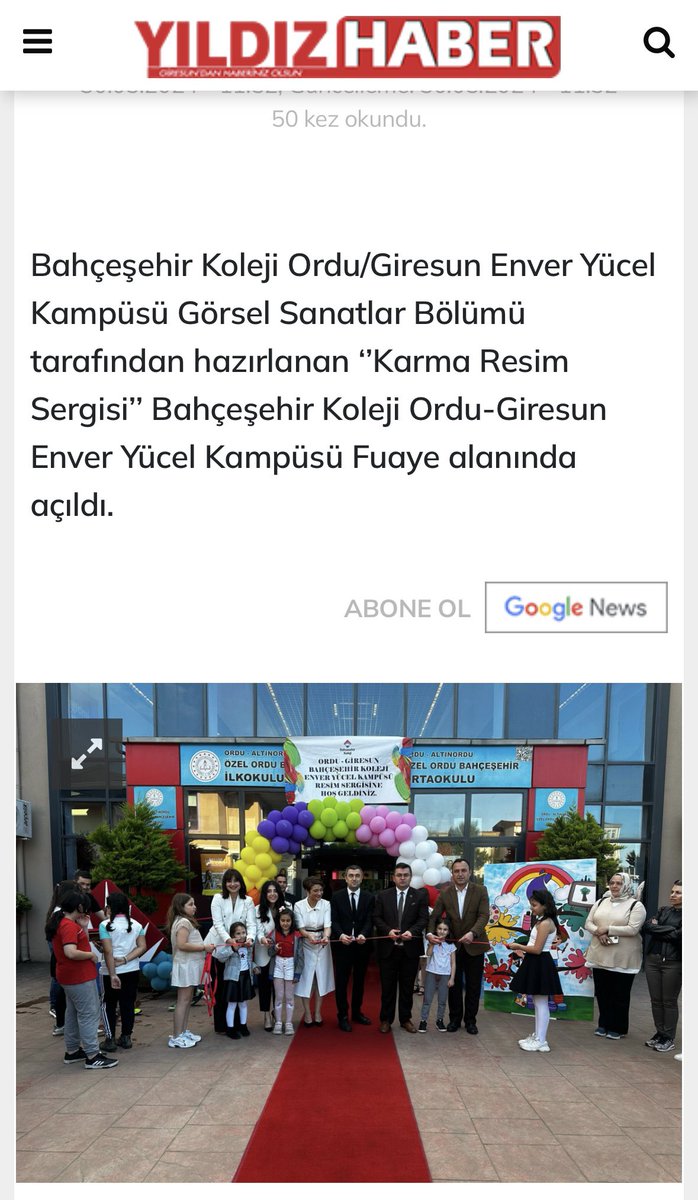 BahcesehirOrdu's tweet photo. Dün açılışını gerçekleştirdiğimiz karma resim sergimiz basında da yer buldu ❤️💙 https://t.co/LicsT9RwNX