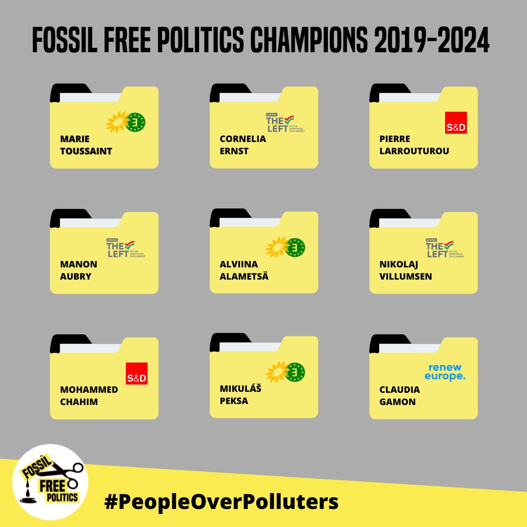 Thankfully, some MEPs put people, and the planet, before profit.

We took a look back to see which MEPs stood up to the fossil fuel industry during the past five years.

Their work supporting the Fossil Free Politics campaign can inspire action to come.

fossilfreepolitics.org/uncategorized/…