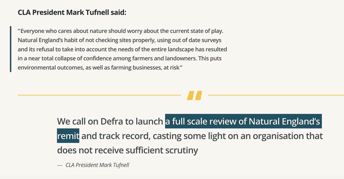 A major critic of Natural England has quietly been appointed to Natural England's board by Ministers. Landowner Mark Tufnell, ex-President of the Country Land & Business Association, called for 'a full scale review of NE's remit'. How landed power works. gov.uk/government/new…