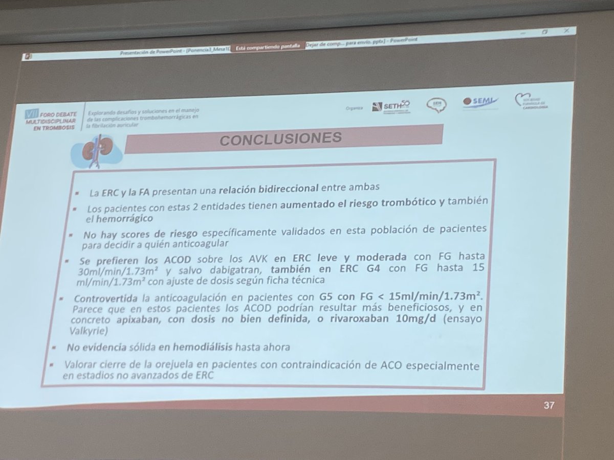 Conclusiones Dra Lorenzo #Foromultidisciplinartrombosis