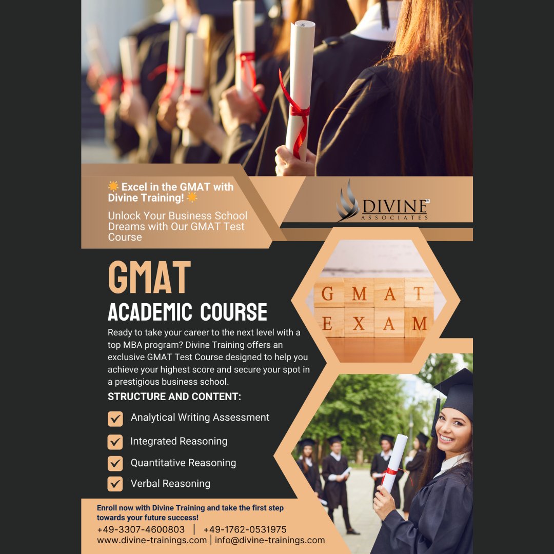 DivineAssociat's tweet image. Unlock your potential and achieve your goals with Divine Associates Ltd comprehensive training programs
#DivineTraining #GMAT #DivineLearning