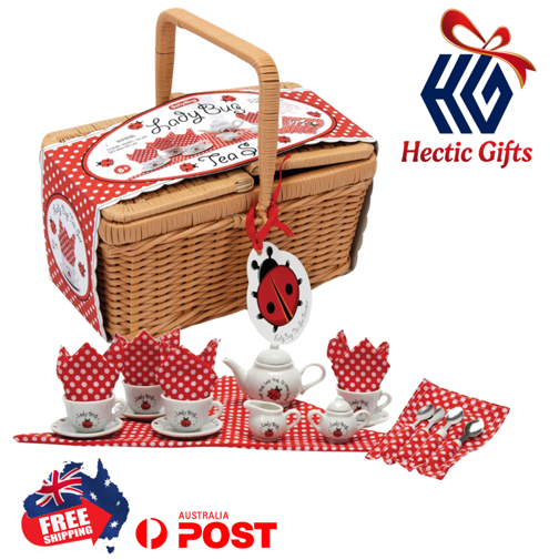NEW - Schylling Lady Bug Children's Porcelain Toy Tea Set and Basket   ow.ly/Ouzb50PSpsA #New #HecticGifts #Schylling #LadyBug #Porcelain #TeaSet #PicnicBasket #Toy #OutdoorPlay #FreeShipping #AustraliaWide #FastShipping