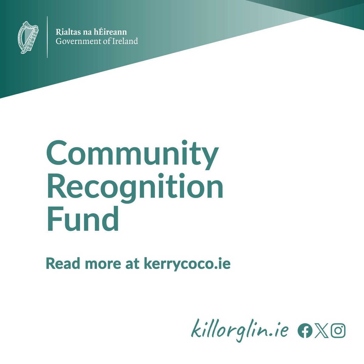 Community Recognition Fund is now accepting expressions of interest. Under the 2024 scheme, @countykerry has received an allocation of €3,946,095. 

Read more + apply ➜ kerrycoco.ie/community-reco…

#Killorglin #LivePlayThriveHere