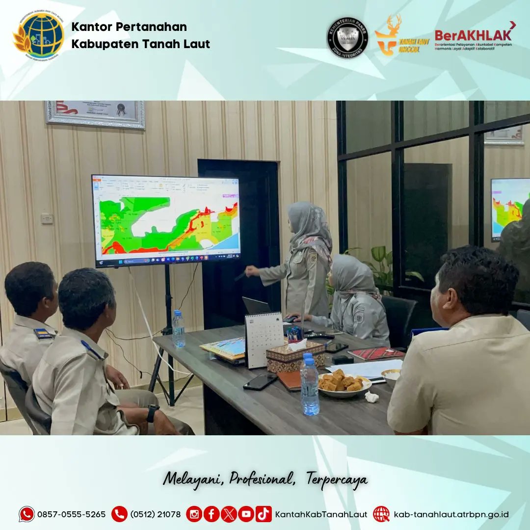 Halo #sobATRBPN #KulaTALAunggul 
Seksi Pengadaan Tanah dan Pengembangan Kantor Pertanahan Kabupaten Tanah Laut mengadakan Rapat Akhir Pembaruan ZNT Bersama Kepala Kantor Pertanahan Kabupaten Tanah Laut. (Senin, 27 April 2024) 
instagram.com/p/C7lnNufPY39/…