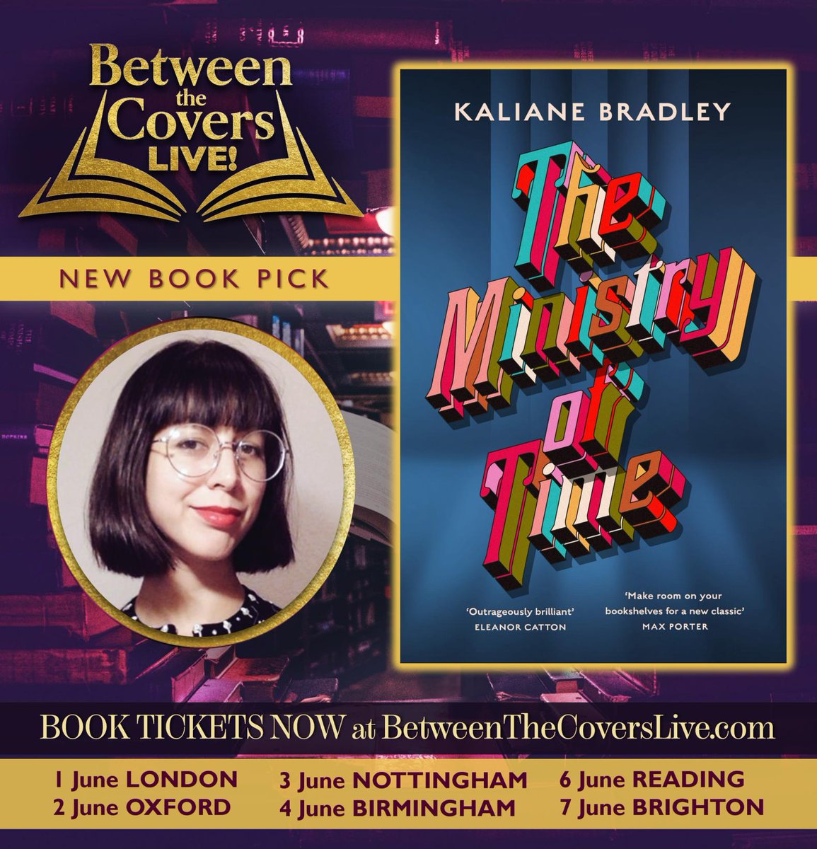 Your favourite TV book club is going on tour! Starring Jo Brand, Kacey Ainsworth and Stephen Mangan. And featuring the very brilliant Kaliane Bradley, author of bestseller The Ministry of Time. This is an evening not to be missed! Book your tickets at betweenthecoverslive.com