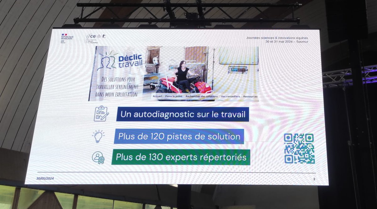 InstitutElevage's tweet image. 🔴 Direct | Journées Sciences et Innovations #Equines 🐎
Organisées par l'@IFCE_officiel
📅 Aujourd'hui &amp;amp; demain à Saumur
Le Réseau Equin participe et présente ce matin :
👉 Déclic Travail, un outil pour travailler autrement en équin
👉 Portail #INOSYS, le site de références 👍