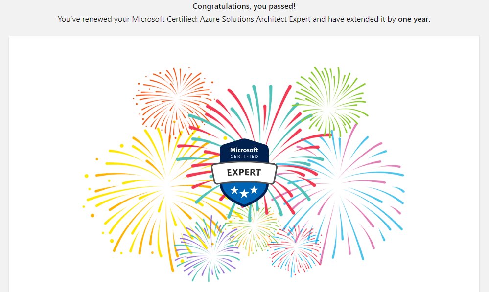 Azure Solutions Architect renewed for another year 🎉