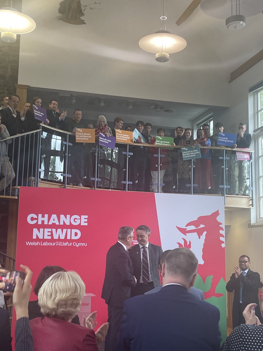 Starmer takes to the stage in Monmouthshire with RAF veteran Michael Hatter who has voted Conservative all his life, but is switching to Labour - he says partygate was key issue.