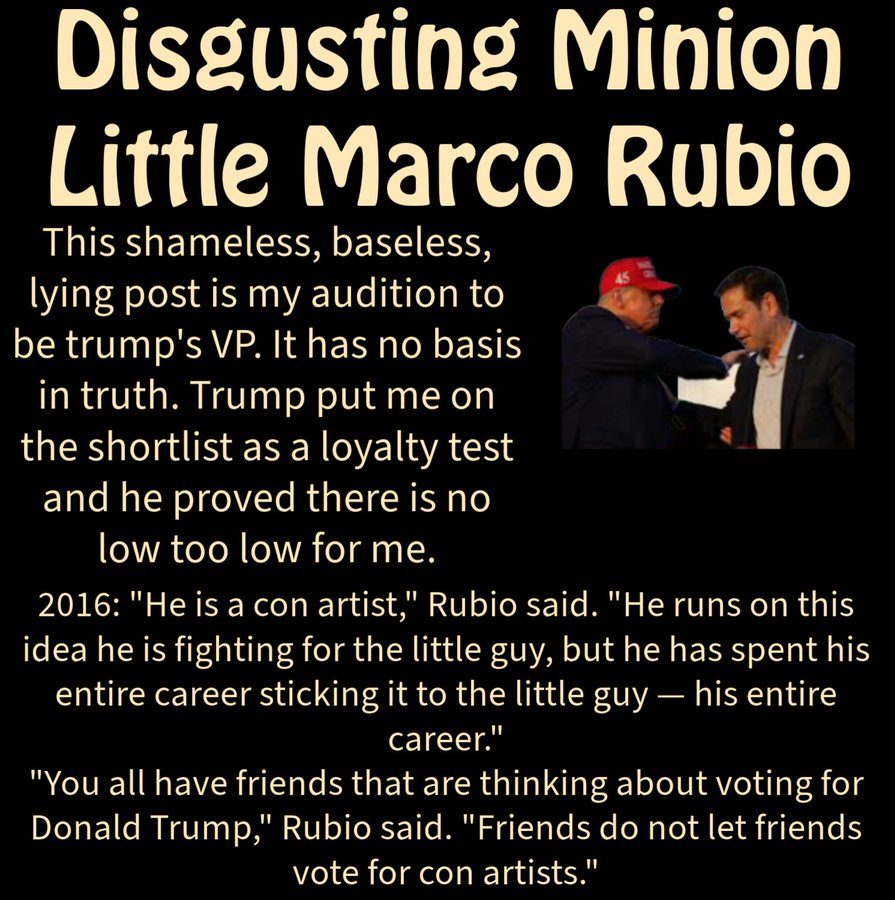 @marcorubio 'There was no crime.' That's for the jury to decide, not a corrupt shameless legislator who knows what trump is and has crossed to the dark side.

This isn't going to end well for you.
#MAGAMELTDOWN 
#TrumpIsGuiltyAF 
#TrumpisGoingToPrison 
x.com/AccountableGOP…