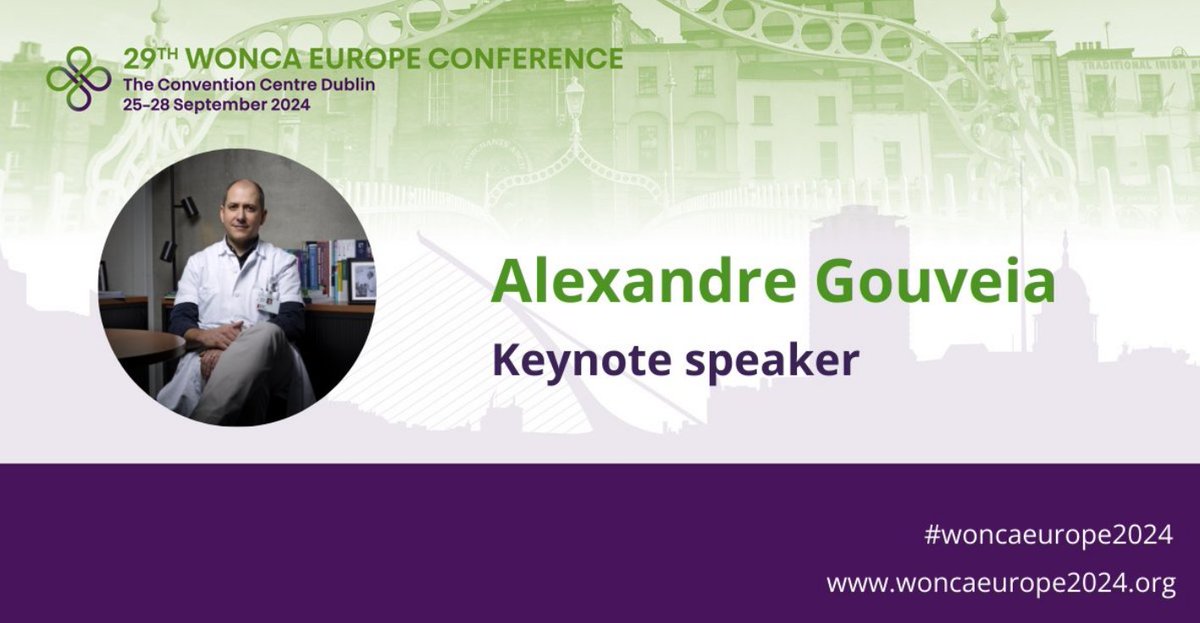 We are excited to introduce the next keynote speaker, for #woncaeurope2024, Dr Alexandre Gouveia! 

Find out more about Dr Alexandre Gouveia, and register for the conference here: bit.ly/3TVLVEC

#GP #FamilyMedicine #GeneralMedicine #Dublin #Keynote #Conference
