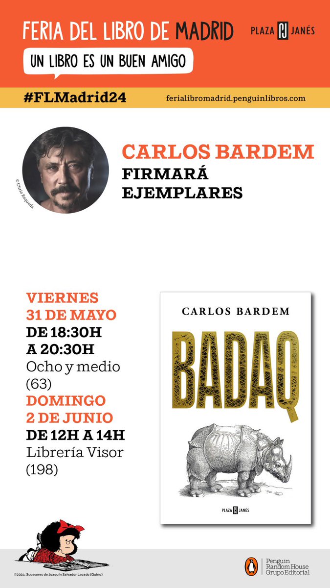 carlosbardem's tweet photo. Preciosa reseña de #Badad, novela finalista al Premio Espartaco en la próxima @snegra y que estaré firmando en la @FLMadrid
https://t.co/4NOL8PcLOO https://t.co/wQ3Jx0DWUU