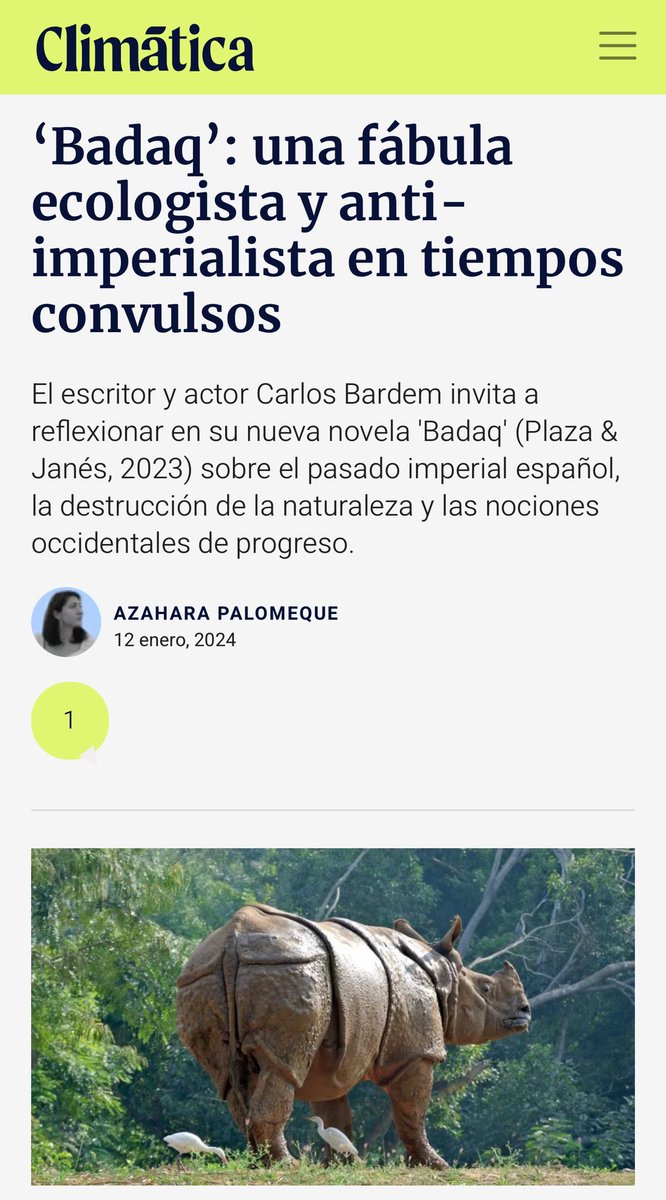 carlosbardem's tweet photo. Preciosa reseña de #Badad, novela finalista al Premio Espartaco en la próxima @snegra y que estaré firmando en la @FLMadrid
https://t.co/4NOL8PcLOO https://t.co/wQ3Jx0DWUU