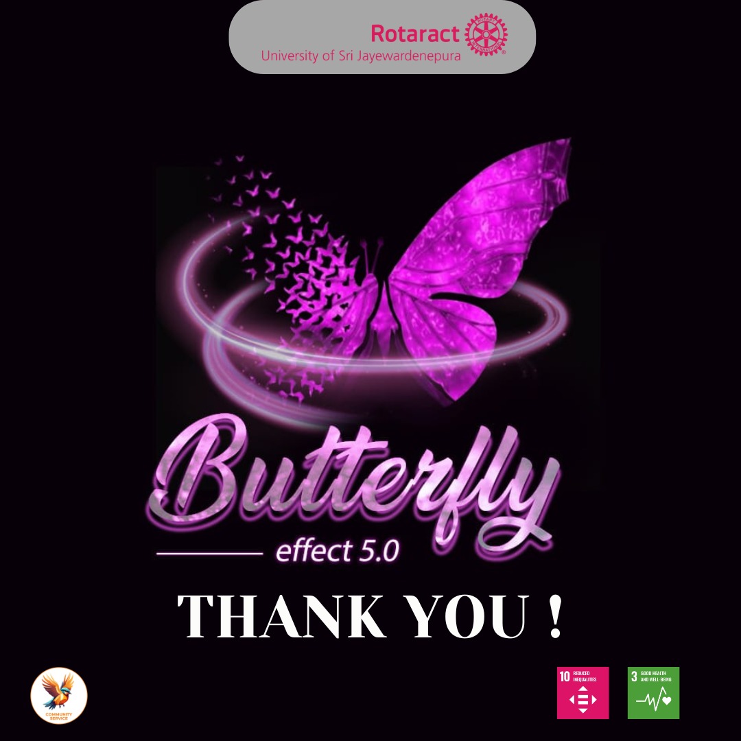 Endless gratitude to the heroes behind the Butterfly Effect 5.0!🦋

Together, we're making a lasting impact! 🌺  

#ButterflyEffect5_0
#RACUSJ
#Rotaract
#Rotaract3220
#CreateHopeintheWorld
#YouthforAll