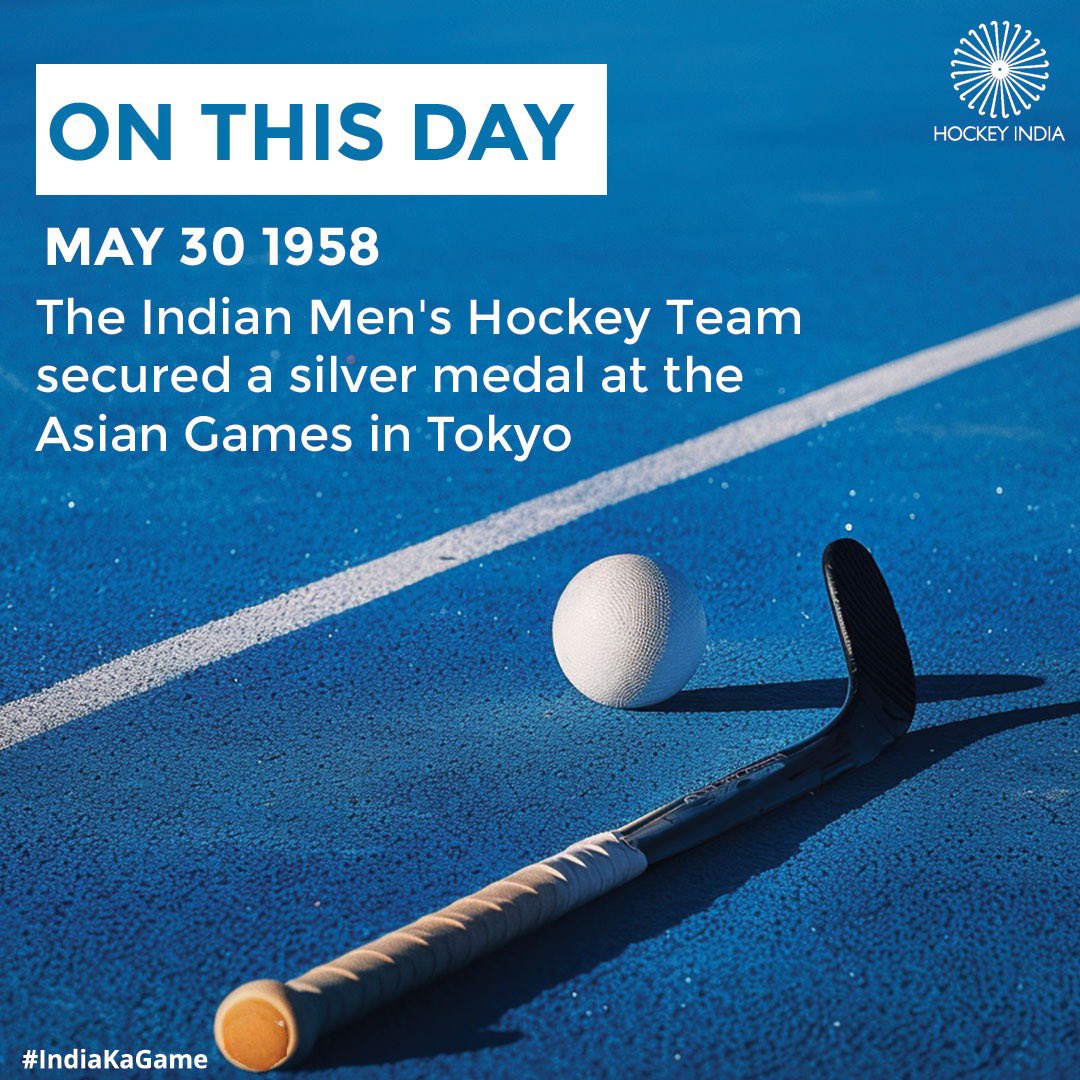 #OnThisDay in 1958, the Indian Men's Hockey Team displayed their prowess on the field, bagging a Silver medal at the Asian Games in Tokyo.

#HockeyIndia #IndiaKaGame
.
.
.
.
@CMO_Odisha @IndiaSports @Media_SAI @sports_odisha @Limca_Official @CocaCola_Ind