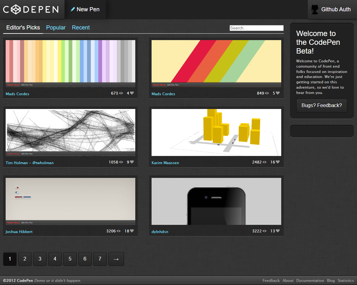 On June 18, 2012, developers Chris Coyier, Tim Sabat, and Alex Vazquez founded CodePen to give developers and designers of any skill level the option to edit front-end languages in a browser-based code editor.

#WebDesignHistory