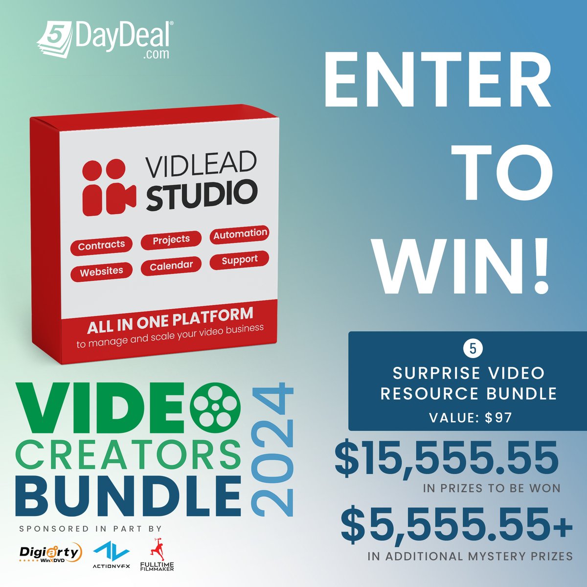 5DayDeal's tweet photo. ๐ WANT A CHANCE TO WIN? ๐ Win the Vidlead Studio Software โ the ultimate tool to manage and scale your video business! โณโจ Thanks to Vidlead Studio!
๐ Enter now for your chance to win! Ends June 13th @ noon PT!
๐ https://t.co/KOrm837crd #5DayDealVideo #5DayDifference https://t.co/oHY7FCQeyj