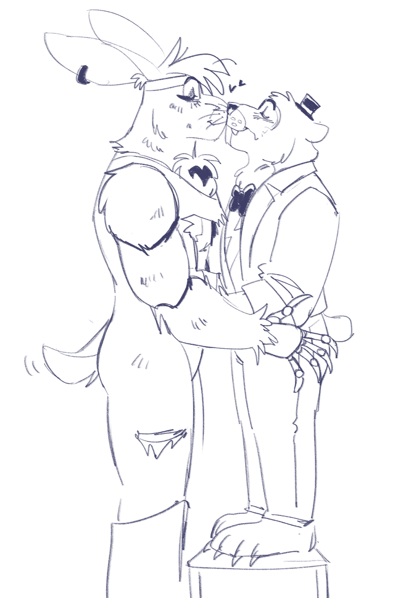 bxnniebxwl's tweet photo. i suppose i could post some of my drawings i did of my and @BinaConfusa's evil fronnie ship teehee <33
#fnaffanart #glamrockbonnie #glamrockfreddy https://t.co/6BMGonu64u